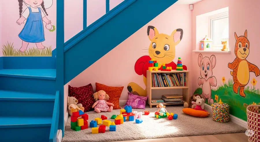 Anak-anak sedang bermain dengan gembira di sebuah pameran museum interaktif